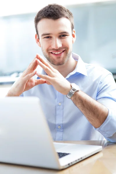 Hombre de negocios usando portátil —  Fotos de Stock