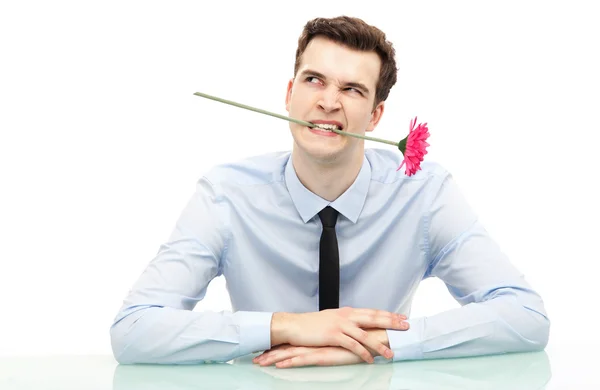 Üzletember csípős virág — Stock Fotó