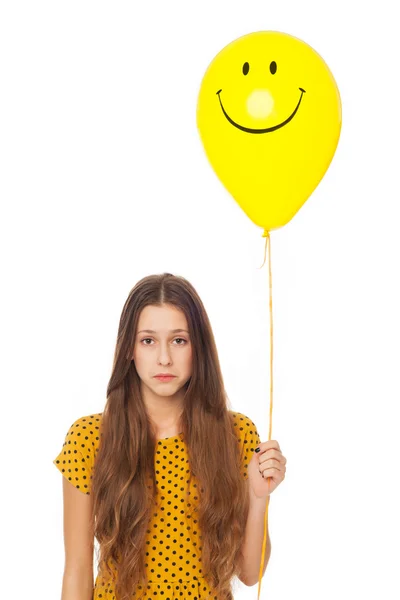 Kvinna med ballong — Stockfoto