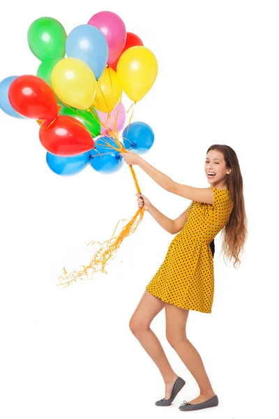 Жінки з повітряними кульками Ліцензійні Стокові Зображення
