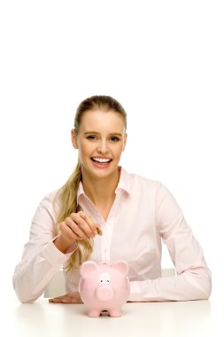 piggybank kadınla