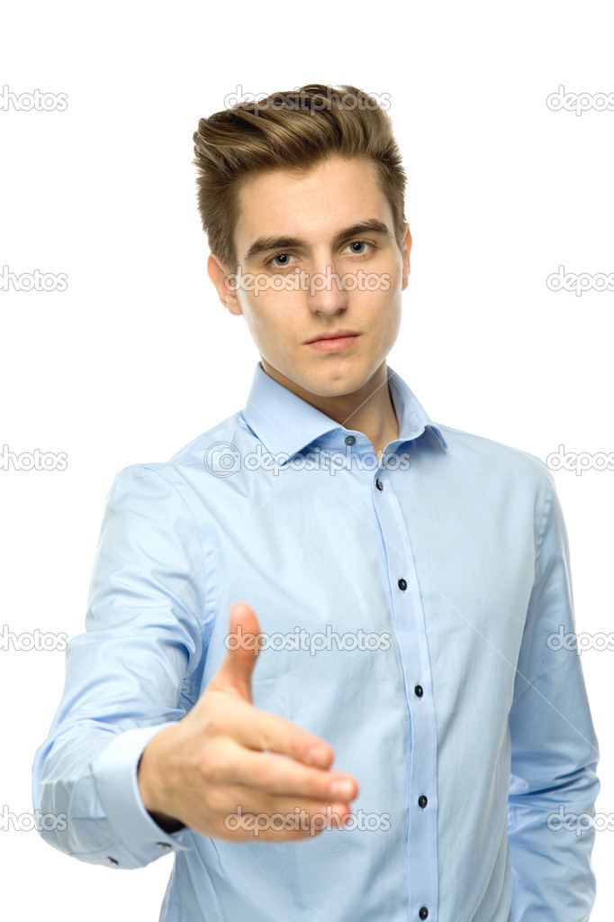 Man extending his hand for a handshake