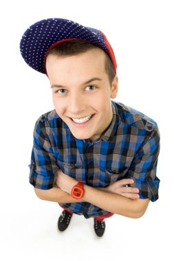 casual adam yüksek açılı görünüş