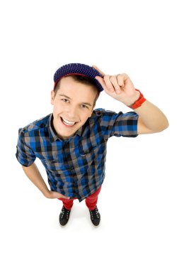 casual adam yüksek açılı görünüş