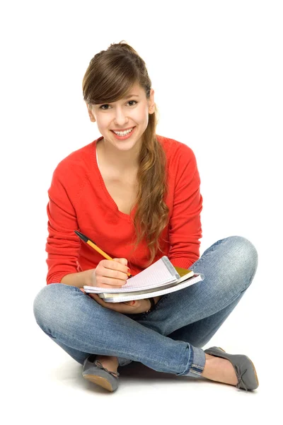 Female student sitting — Stock Photo, Image