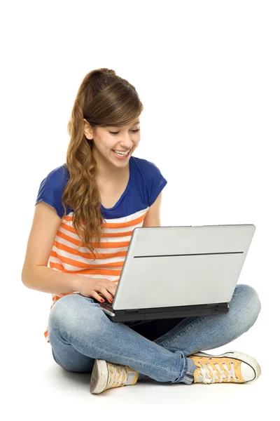 Young woman using laptop Royalty Free Stock Photos