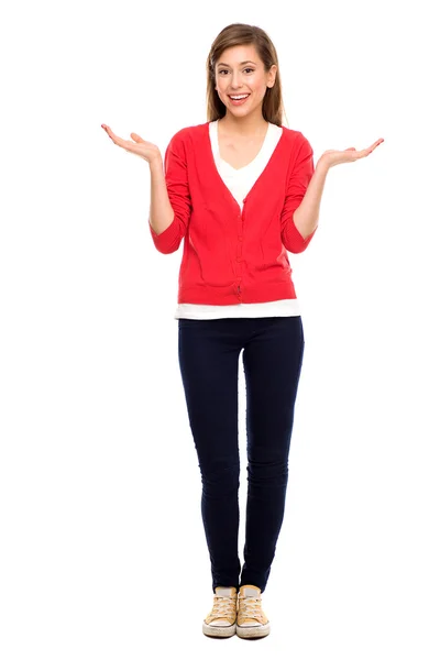 Teenage girl gesturing — Stock Photo, Image