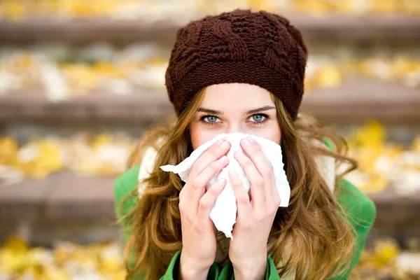 Woman with a cold Stock Image