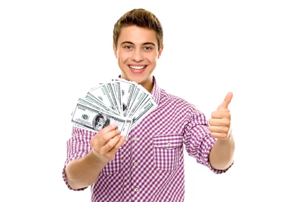 Man met geld — Stockfoto