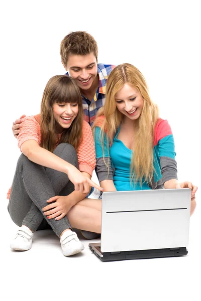 Young looking at laptop — Stock Photo, Image