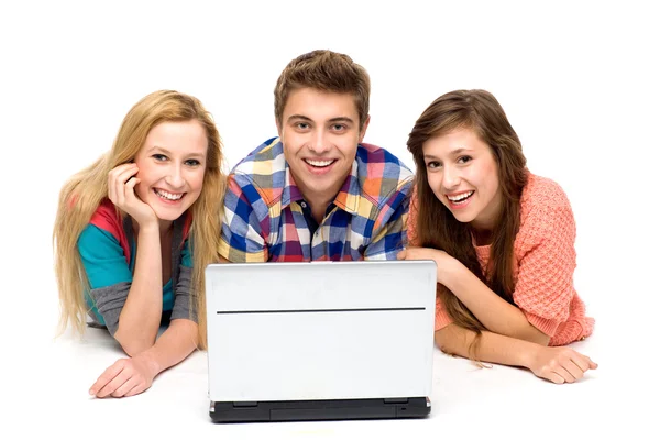 Young looking at laptop — Stock Photo, Image