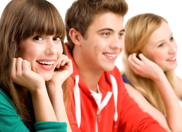 Three young smiling — Stock Photo, Image