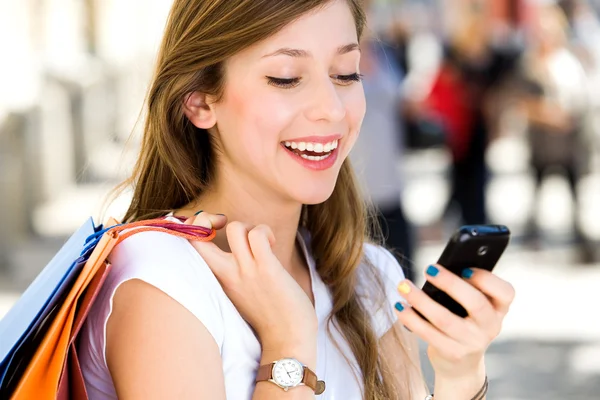 Girl with shopping bags — Stock Photo, Image