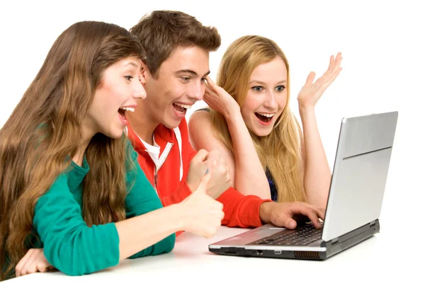 Young looking at laptop — Stock Photo, Image