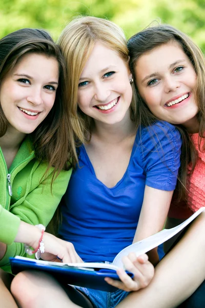 Drie mooie jonge vrouwen vrienden — Stockfoto