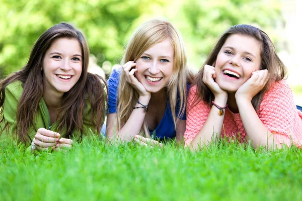 Three Beautiful Young Women Friends Stock Image