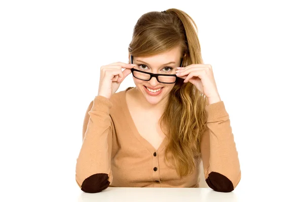 Mujer joven con gafas — Foto de Stock