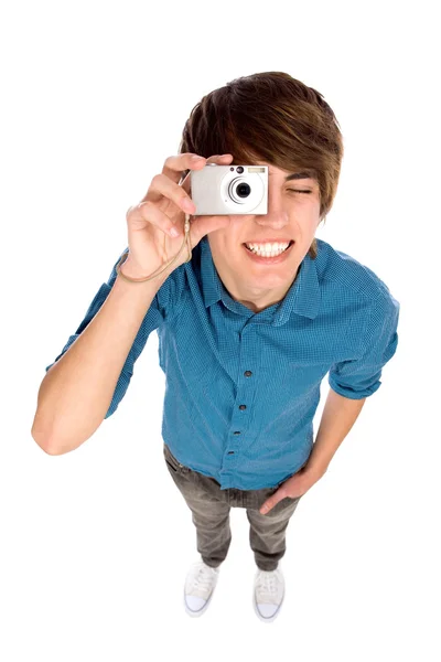 Young man taking pictures — Stock Photo, Image