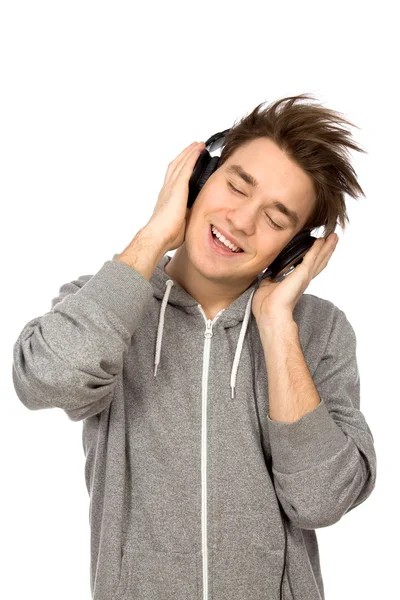 Hombre joven con auriculares — Foto de Stock