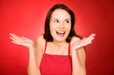 genç kadın el hareketi