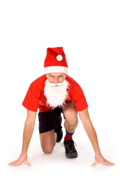 Santa poseren — Stockfoto