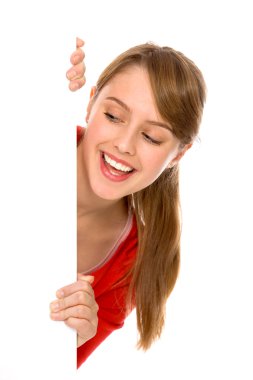 güzel bir genç kadın holding tasarlamak