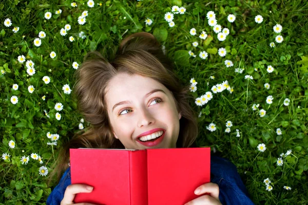 Young Girl Lying on the Grass — Stock Photo, Image