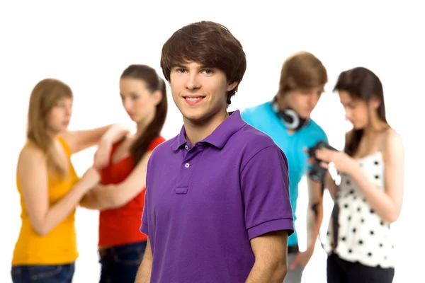 Young man with friends — Stock Photo, Image