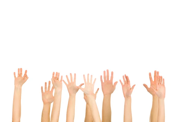 stock image Many hands high up