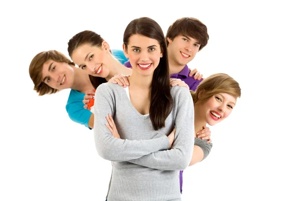 Five young friends Stock Photo