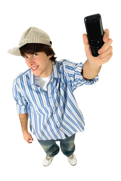 Young man with cell phone — Stock Photo, Image