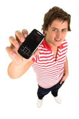 Cep telefonlu genç adam.