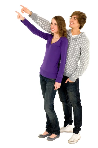 Mladý pár, polohovací — Stock fotografie