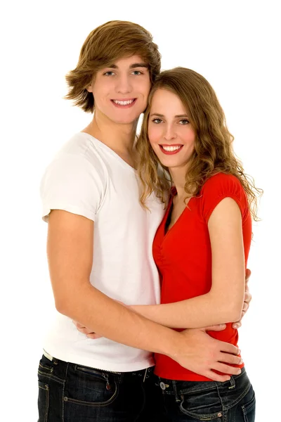 Happy young couple hugging — Stock Photo, Image