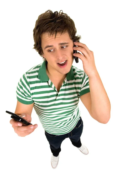 Homem usando telefone celular Imagem De Stock