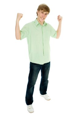 genç adam kasların esneme