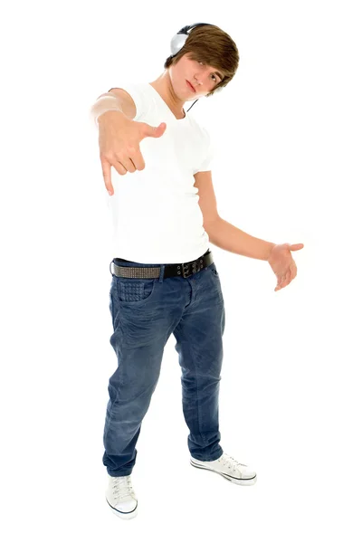 Young man wearing headphones — Stock Photo, Image