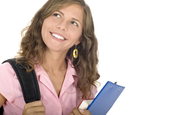 Vrouwelijke student met boeken — Stockfoto