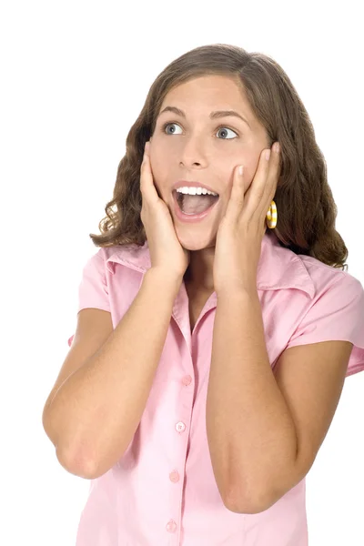 Young woman looking surprised — Stock Photo, Image