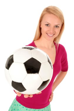 Futbol topu tutan kadın