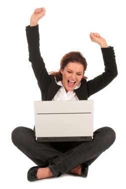 laptop tezahürat ile kadın