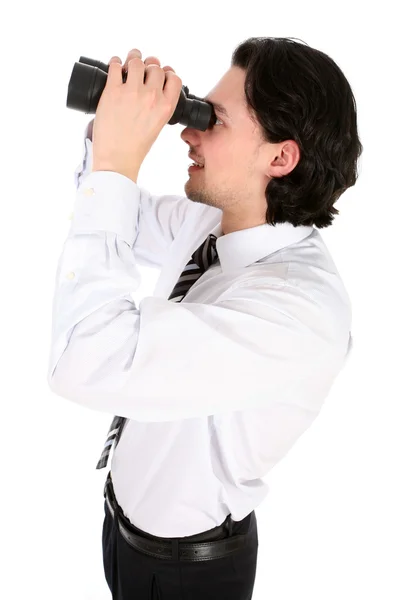 쌍안경을 사용하는 사업가 — 스톡 사진