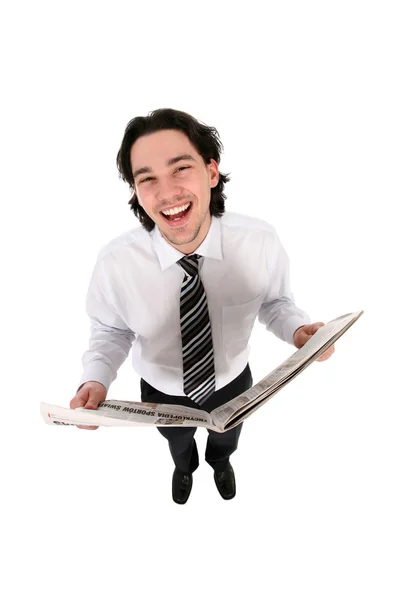 Businessman reading newspaper — Stock Photo, Image