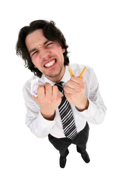 Empresário apertando os dentes com raiva — Fotografia de Stock