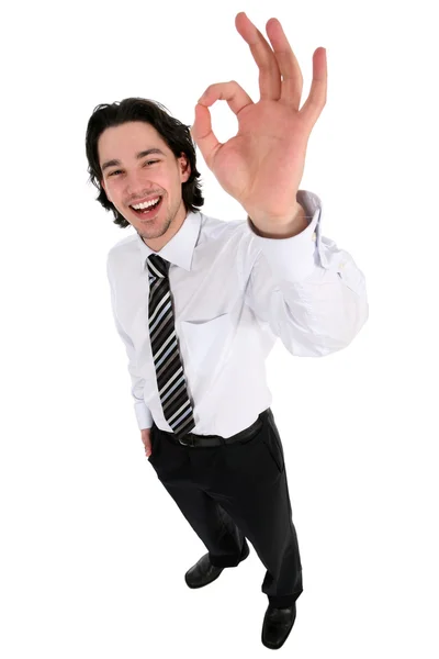 Businessman giving OK gesture — Stock Photo, Image