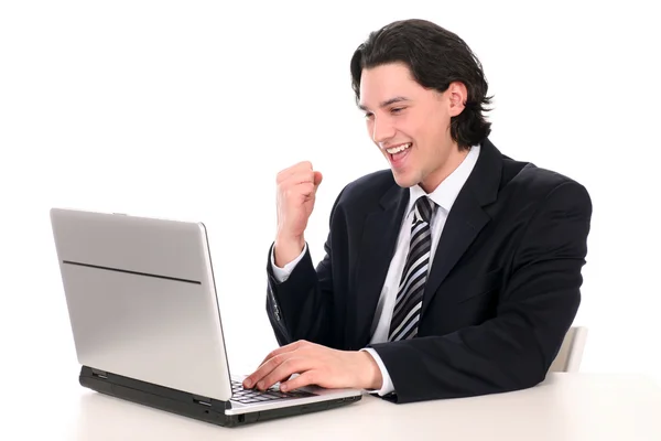 Businessman using laptop — Stock Photo, Image