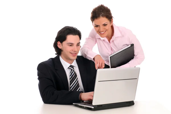 Business people working on laptop — Stock Photo, Image