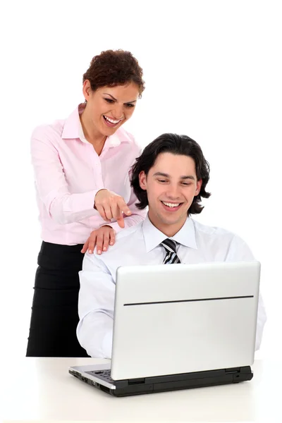 Business people working on laptop — Stock Photo, Image