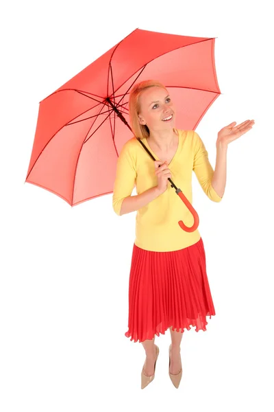 Woman Checking for Rain — Stock Photo, Image