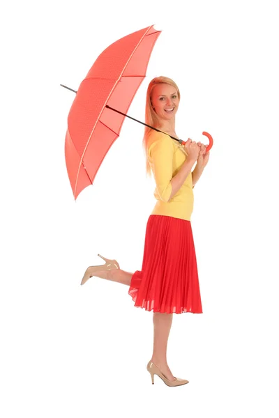 Frau mit Regenschirm — Stockfoto